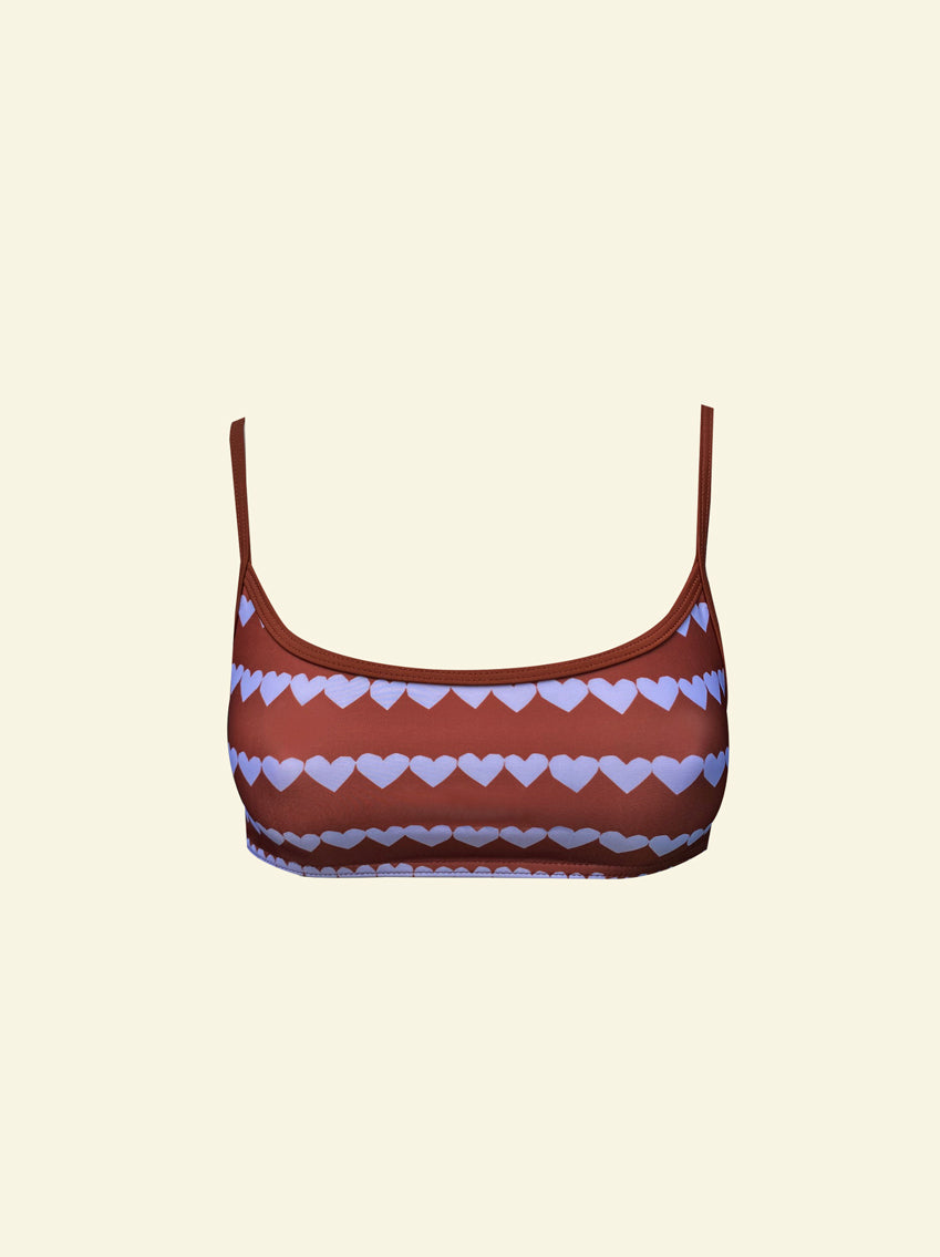Heart Strings Scoop Crop - Brown